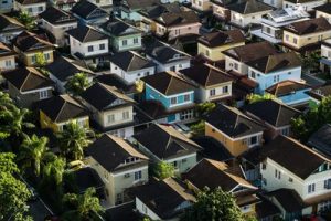 Your agent should be capable of finding a nice neighbourhood such as this with numerous suburbian houses stacked to each other in a drone view no problem.