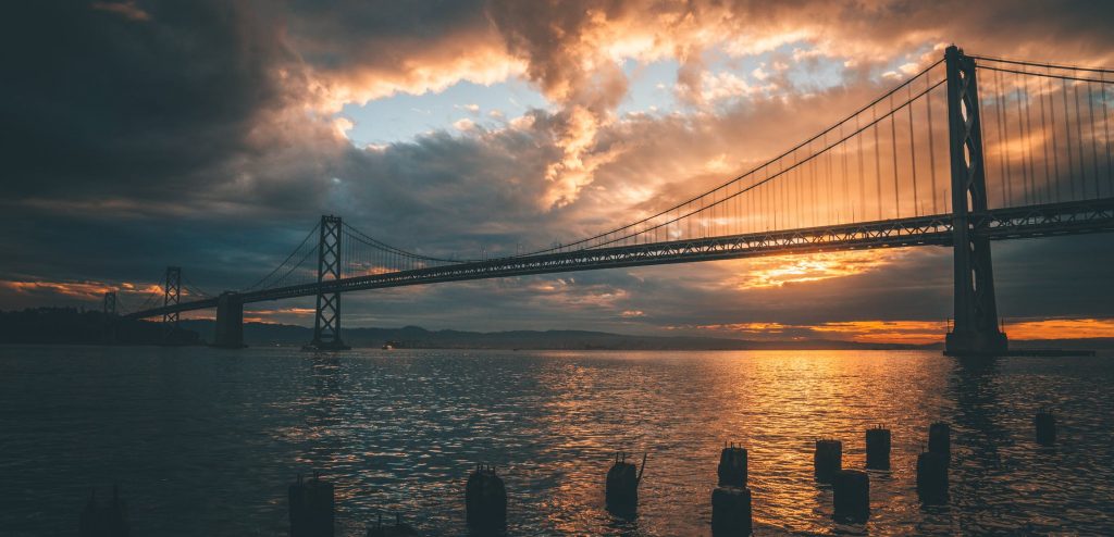 bridge in the sunset