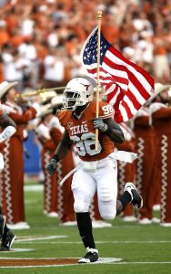 NFL player with a flag