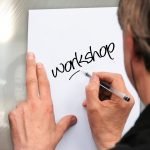''workshop'' written on a paper