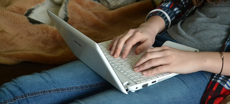 A person using a laptop