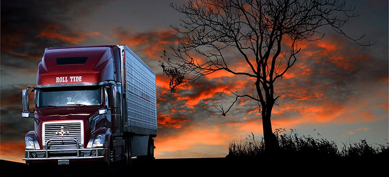 A moving truck on the road