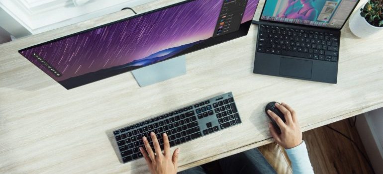 a man working on computer