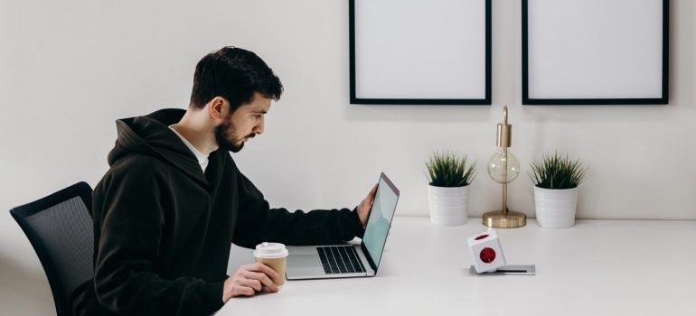 A man using laptop