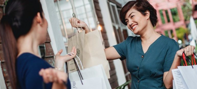 Two women shopping