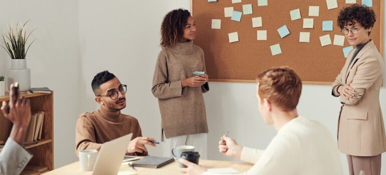 people in the office, meeting, working