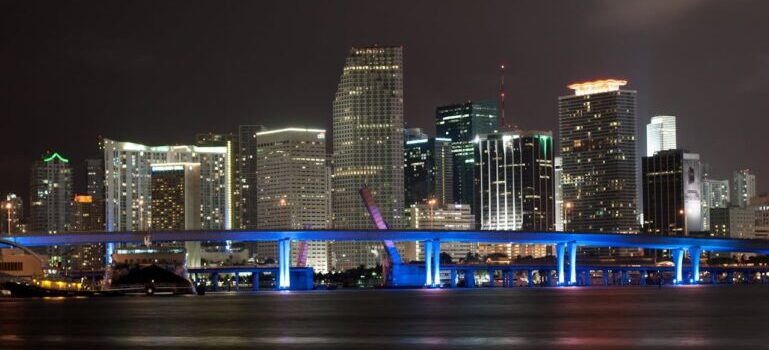 city of Miami during the night