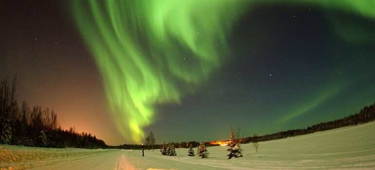 Northern Lights over Alaskan sky.