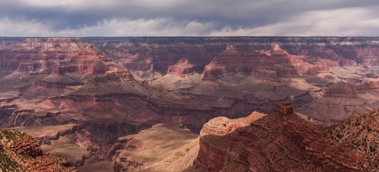an aerial picture of one of the best places in the US for nature lovers - The Grand Canyon