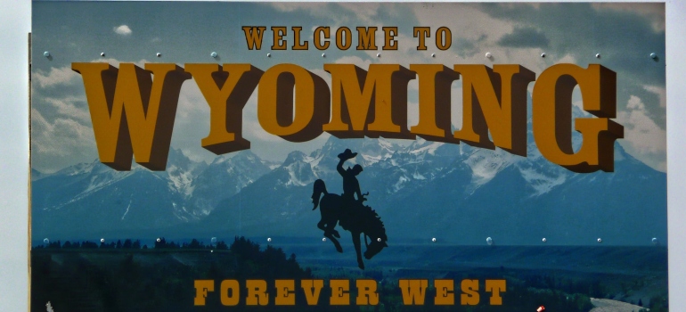 'Welcome to Wyoming' sign 