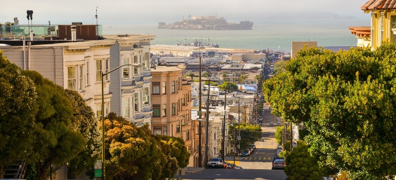 San Francisco, in California; place where average person move many times