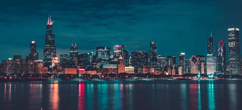 Chicago Illinois at night