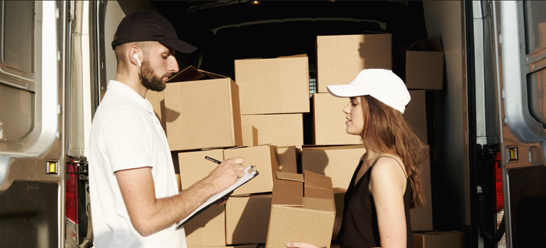 An employer talking to the mover she hired.