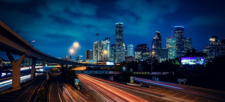 Houston at night, one of best places in Texas