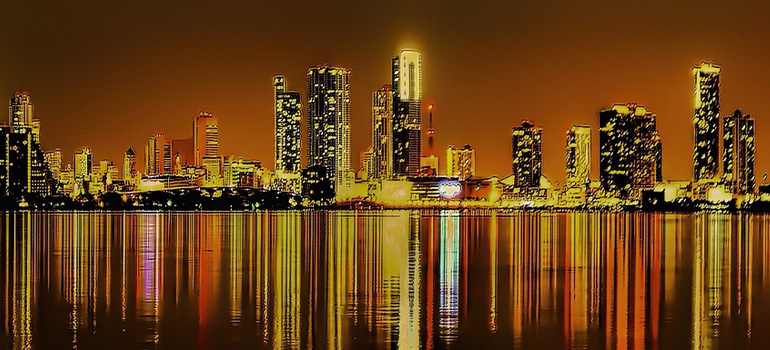Downtown Miami Night Skyline