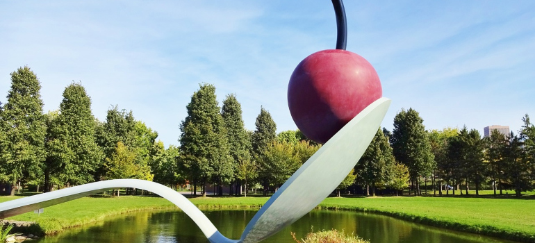 the cherry on a spoon cherry sculpture