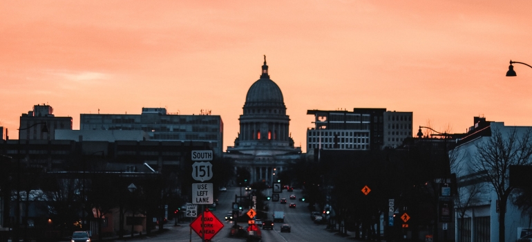sunset in one of the top-rated cities to visit in Wisconsin