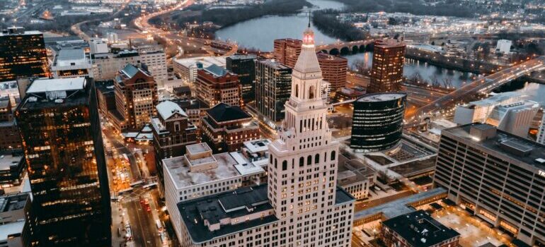 Bright buildings in Hartford, one of the best places for families in Connecticut