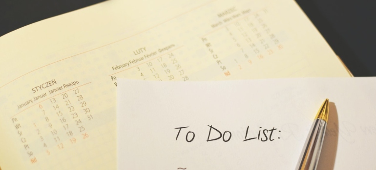 a photo of a to-do list for a commercial relocation