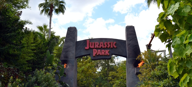 entrance to Jurassic Park in Florida