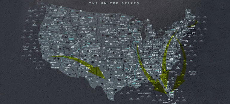 a map of the most popular moving routes and destinations in the US in 2023