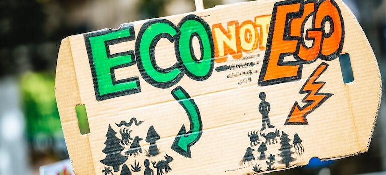 a sign that says eco no ego