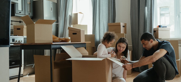 a family packing