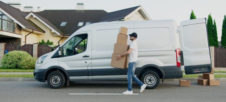 a mover carrying boxes