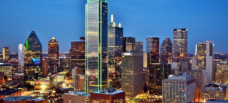 View of Dallas and its bright buildings
