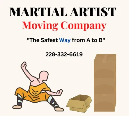 Martial Artist Moving company logo
