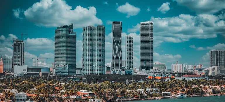 Tall buildings in Miami near the beach which are a perfect place to call home after moving from San Francisco to Miami