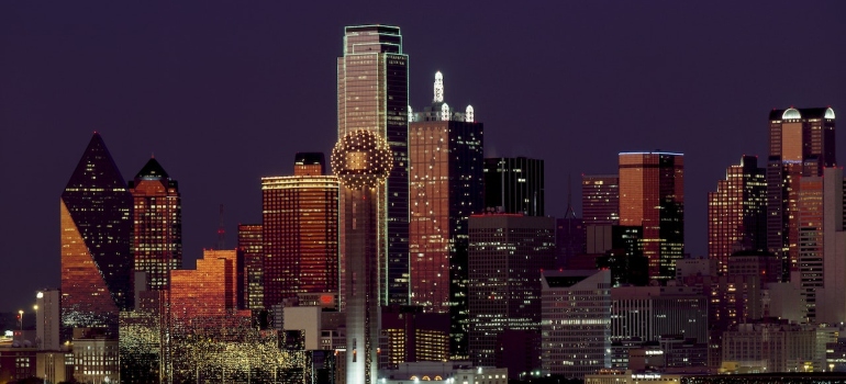 San Antonio skyline with lots of flickering lights at night