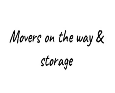 Movers on the way & storage company logo