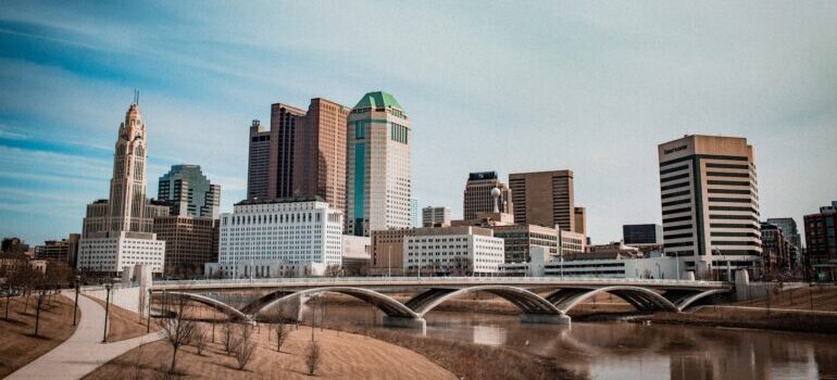 View of different buildings in Columbus, OH