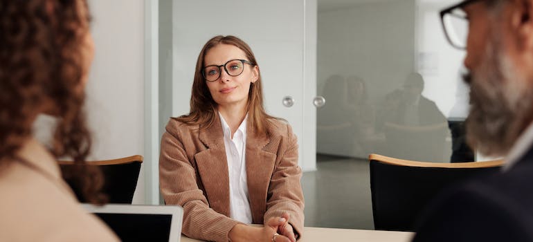 a woman at the job interview 