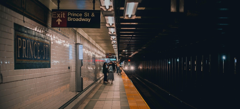 A subway station in New York. 