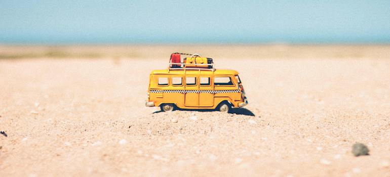 miniature van on sand