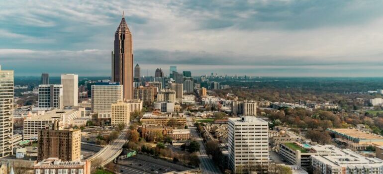 View of city buildings during the day in Atlanta