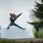 girl jumping in the air