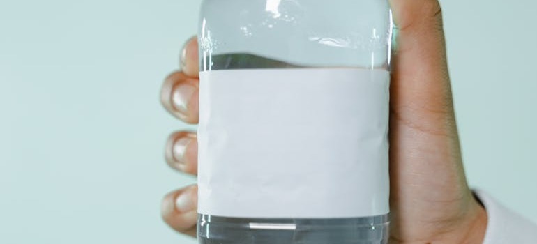 A plastic bottle of liquid with a label on it