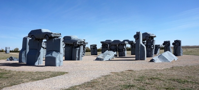 after moving from Washington to Nebraska visit Carhenge car art