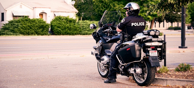 policeman riding motorcycle