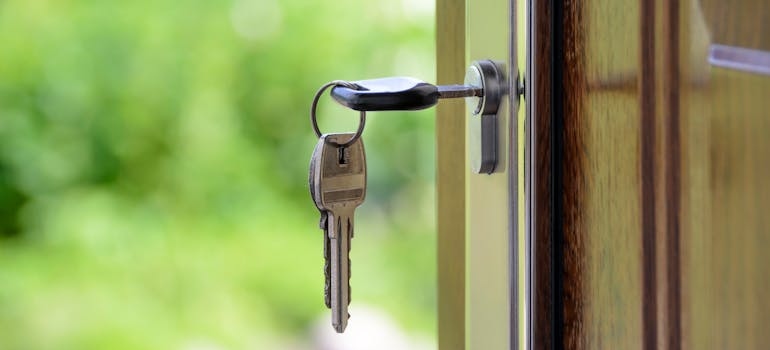 a key in a keyhole, when moving from Tucson to Sacramento